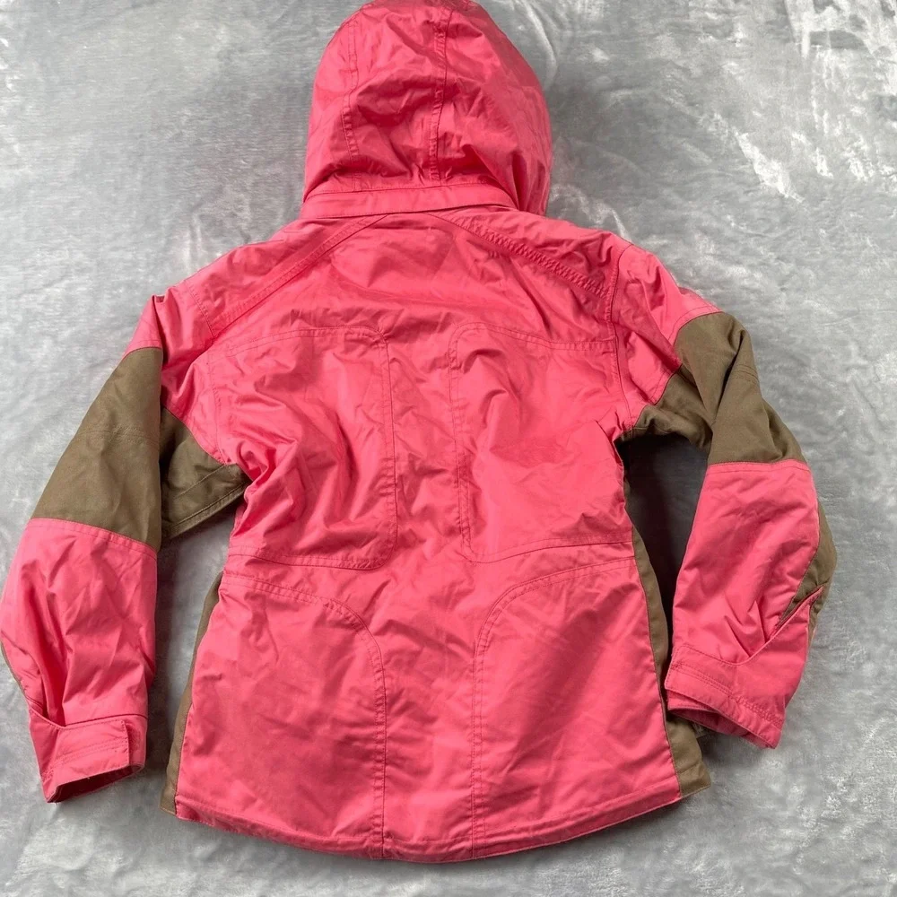 Obermeyer Ski Jacket Girls Size 12 Pink Brown Waterproof Adjustable Hood